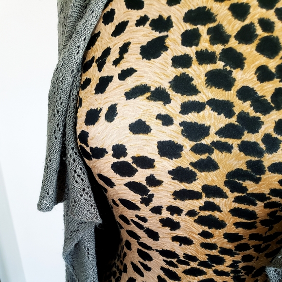 KNOX ROSE Olive Green Knit Cardigan, Long - Picture 3 of 4